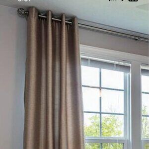 2 Custom-made 52W x 110L Gold LINED Room-darkening Drapes with 4 Tiebacks